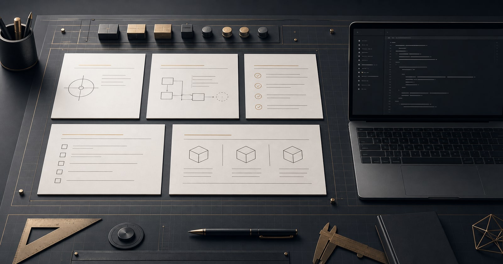 A precise blueprint table showing scope, acceptance criteria, and definition of done before any code is written.